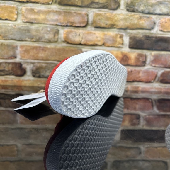 Adidas Gazelle Mens Size 11.5 Low Top Suede Shoe Red Scarlet Cloud White JI1534 - Picture 11 of 15